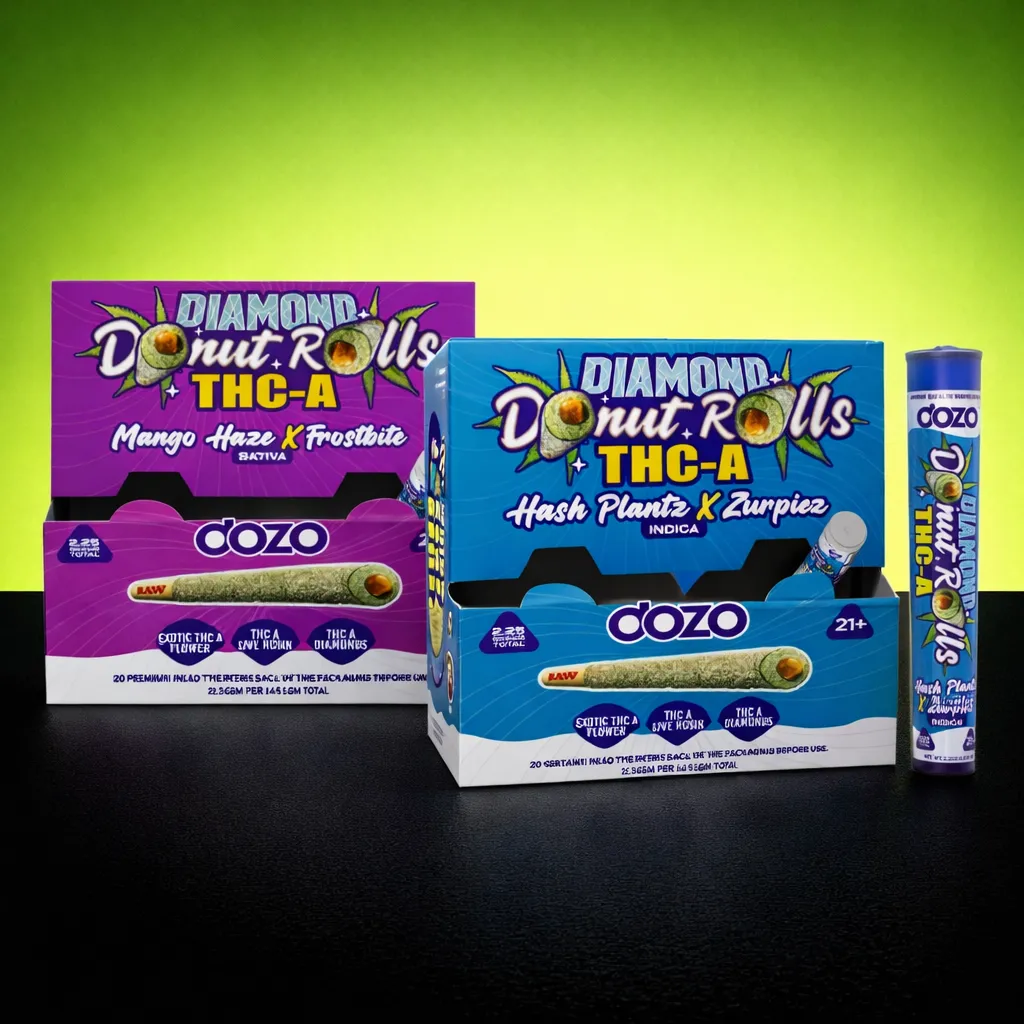 DOZO 2.25GM TA LIVE ROSIN DIAMONDS DONUT ROLLS 20CT BOX