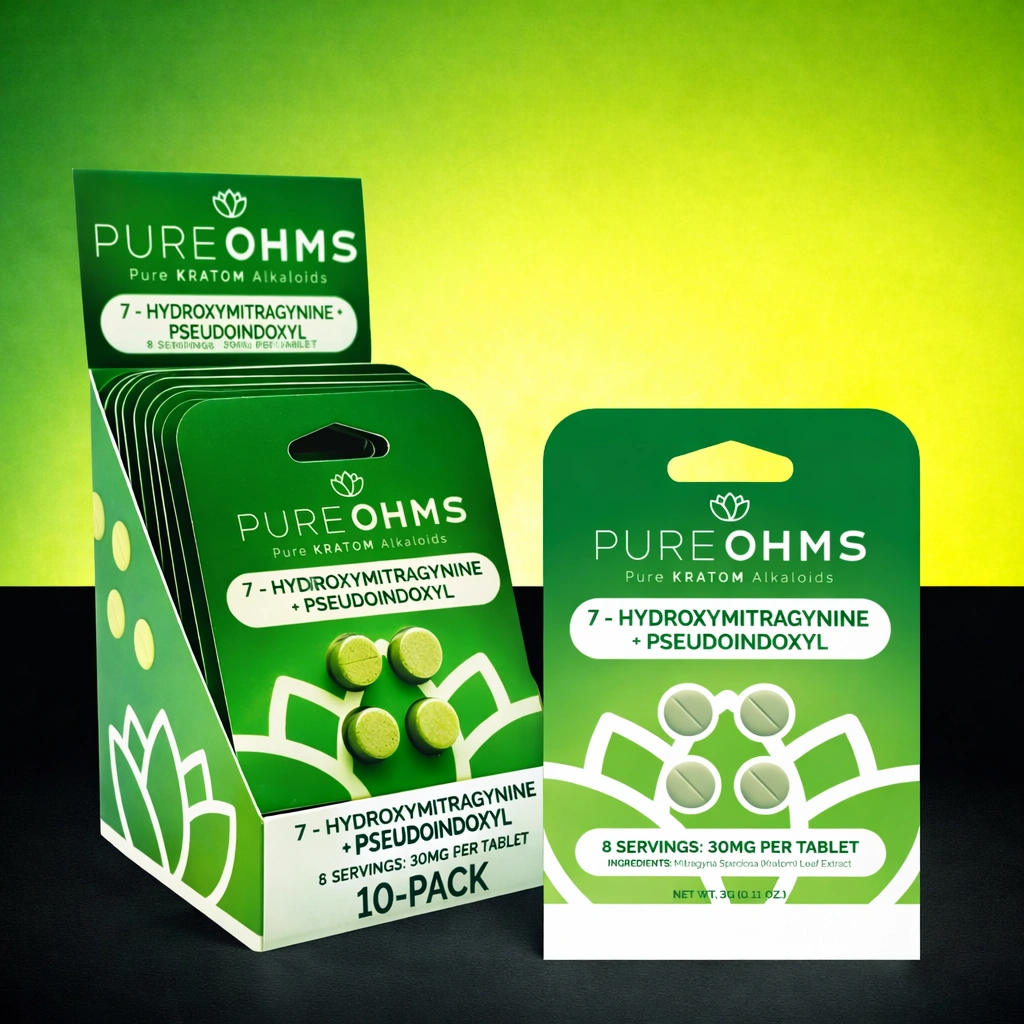 Pure Ohms 7-Hydroxymitragynine + Pseudoindoxyl Green Caps