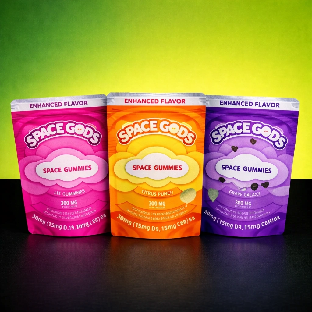 SPACE GODS 300MG D9+CBD SPACE GUMMIES 30MG/CT 10CT/PK
